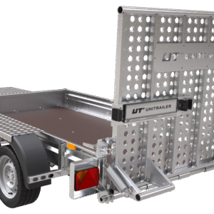 Remorque de chantier pour le transport d’une mini pelle